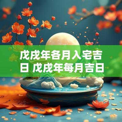 戊戌年各月入宅吉日 戊戌年每月吉日