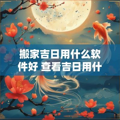 搬家吉日用什么软件好 查看吉日用什么软件很精准