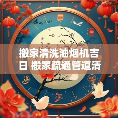 搬家清洗油烟机吉日 搬家疏通管道清洗油烟机