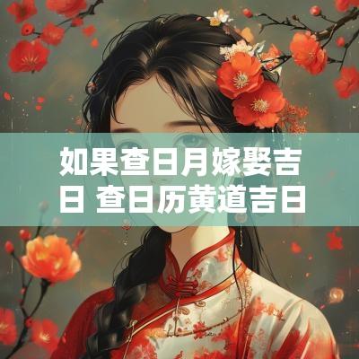 如果查日月嫁娶吉日 查日历黄道吉日方法
