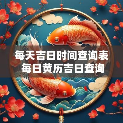 每天吉日时间查询表 每日黄历吉日查询表