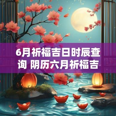 6月祈福吉日时辰查询 阴历六月祈福吉日吉时查询表
