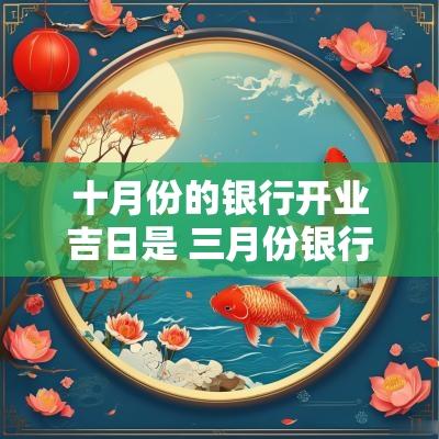 十月份的银行开业吉日是 三月份银行开业吉日表最新