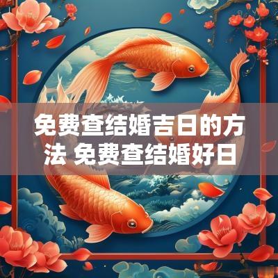 免费查结婚吉日的方法 免费查结婚好日子