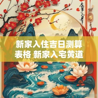新家入住吉日测算表格 新家入宅黄道吉日