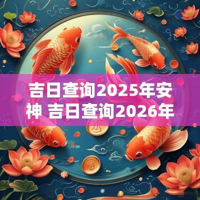 吉日查询2025年安神 吉日查询2026年黄道吉日一览表