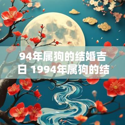 94年属狗的结婚吉日 1994年属狗的结婚吉日