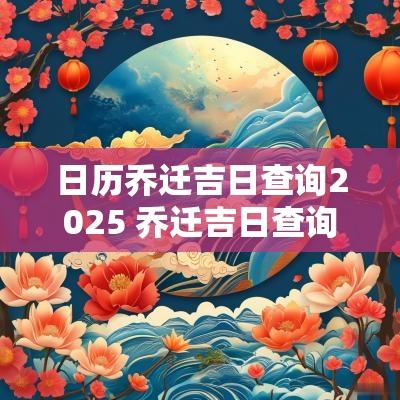 日历乔迁吉日查询2025 乔迁吉日查询2025年黄道吉日