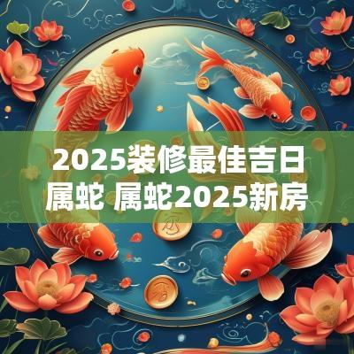 2025装修最佳吉日属蛇 属蛇2025新房入住吉日