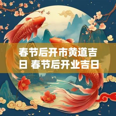 春节后开市黄道吉日 春节后开业吉日