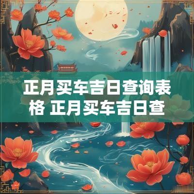 正月买车吉日查询表格 正月买车吉日查询表格下载