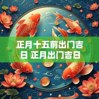 正月十五前出门吉日 正月出门吉日