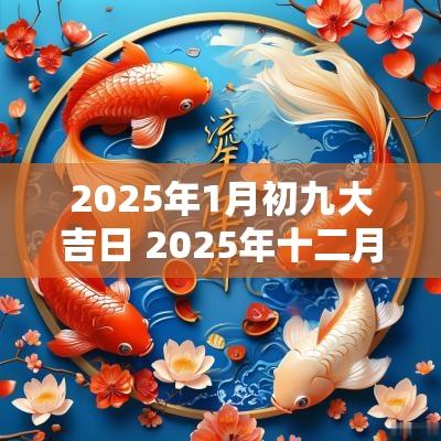 2025年1月初九大吉日 2025年十二月初九是哪一天