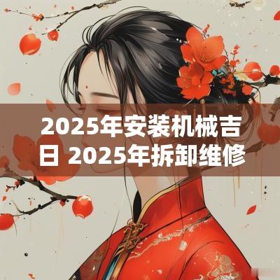 2025年安装机械吉日 2025年拆卸维修吉日