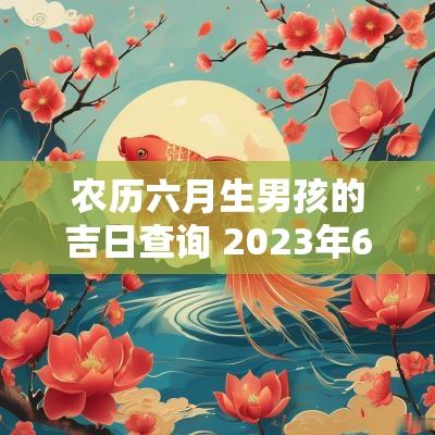 农历六月生男孩的吉日查询 2025年6月生男孩吉日