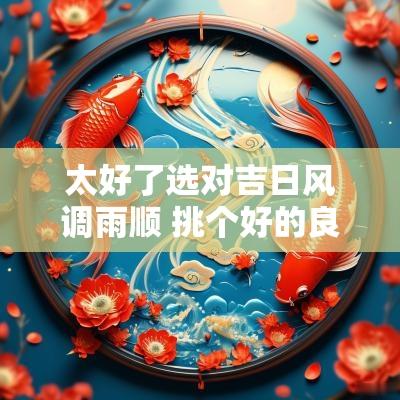 太好了选对吉日风调雨顺 挑个好的良辰吉日