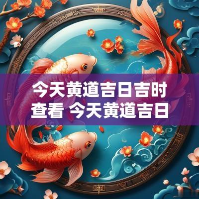 今天黄道吉日吉时查看 今天黄道吉日一览表
