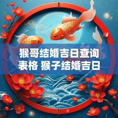 猴哥结婚吉日查询表格 猴子结婚吉日查询大全