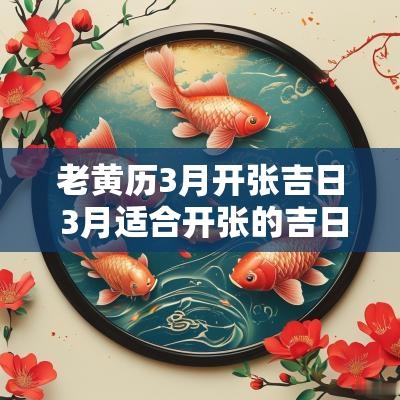 老黄历3月开张吉日 3月适合开张的吉日