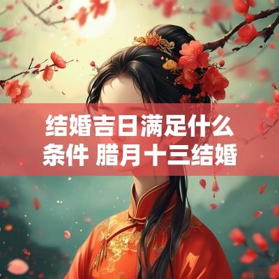 结婚吉日满足什么条件 腊月十三结婚是吉日吗