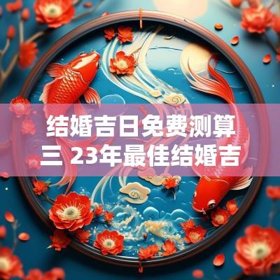 结婚吉日免费测算三 23年最佳结婚吉日