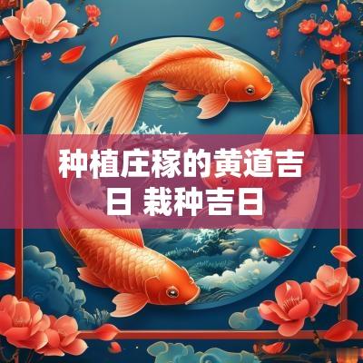 种植庄稼的黄道吉日 栽种吉日