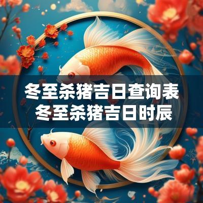 冬至杀猪吉日查询表 冬至杀猪吉日时辰是几点
