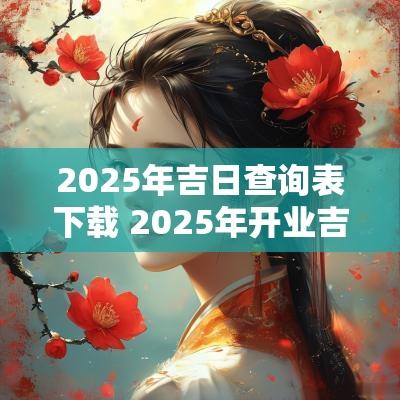 2025年吉日查询表下载 2025年开业吉日查询表