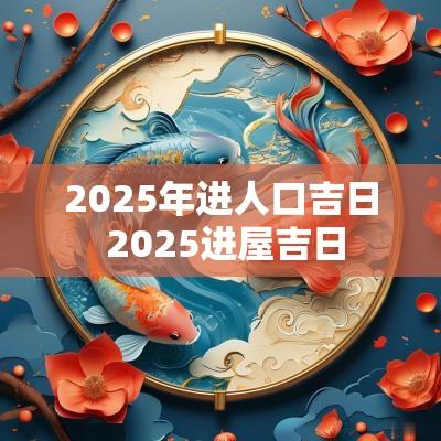 2025年进人口吉日 2025进屋吉日