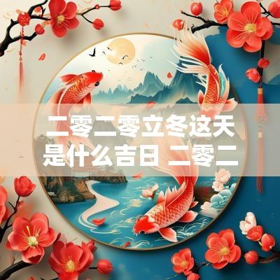 二零二零立冬这天是什么吉日 二零二四年什么时候立冬