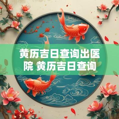 黄历吉日查询出医院 黄历吉日查询