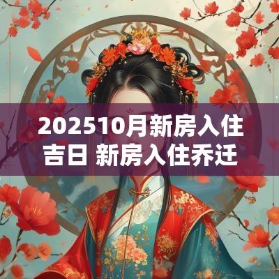 202510月新房入住吉日 新房入住乔迁之喜怎么选吉日