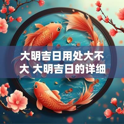 大明吉日用处大不大 大明吉日的详细解释