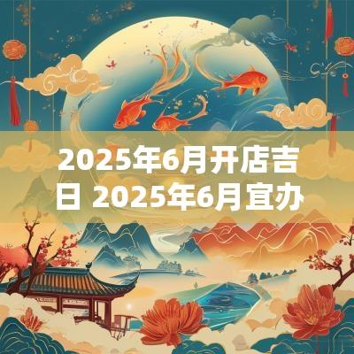 2025年6月开店吉日 2025年6月宜办事吉日