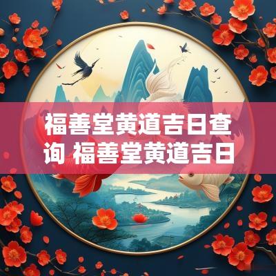 福善堂黄道吉日查询 福善堂黄道吉日 福善堂黄道吉日查询 福善堂黄道吉日