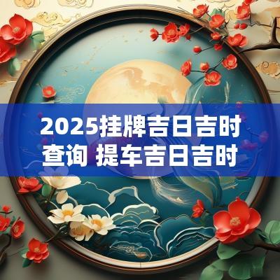2025挂牌吉日吉时查询 提车吉日吉时查询2025