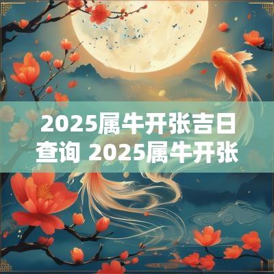 2025属牛开张吉日查询 2025属牛开张吉日