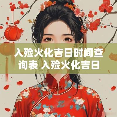 入殓火化吉日时间查询表 入殓火化吉日查询大全