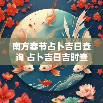 南方春节占卜吉日查询 占卜吉日吉时查询网