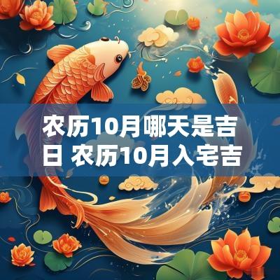 农历10月哪天是吉日 农历10月入宅吉日