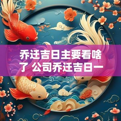 乔迁吉日主要看啥了 公司乔迁吉日一览表