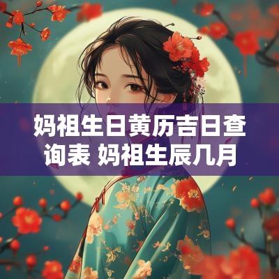 妈祖生日黄历吉日查询表 妈祖生辰几月几日