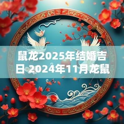 鼠龙2025年结婚吉日 2025年11月龙鼠结婚日期哪天好