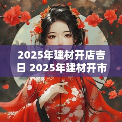 2025年建材开店吉日 2025年建材开市吉日