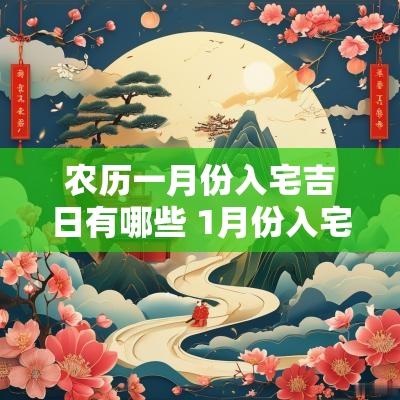 农历一月份入宅吉日有哪些 1月份入宅最好吉日是哪一天