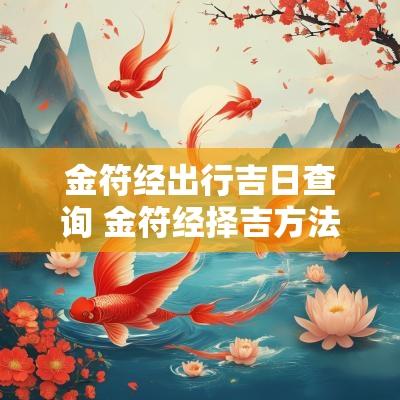 金符经出行吉日查询 金符经择吉方法