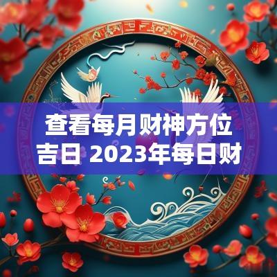 查看每月财神方位吉日 2025年每日财神位查询