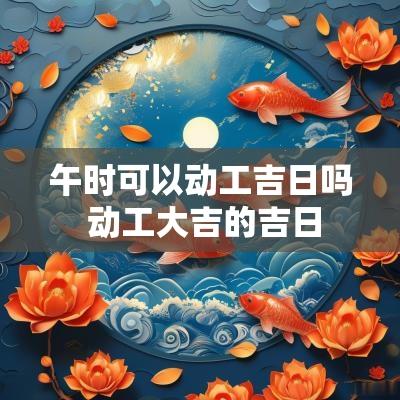 午时可以动工吉日吗 动工大吉的吉日