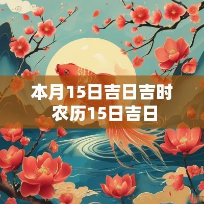 本月15日吉日吉时 农历15日吉日