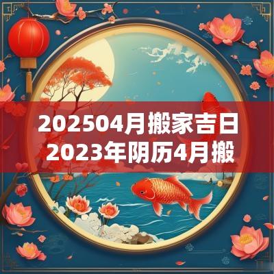 202504月搬家吉日 2025年阴历4月搬家的吉日
